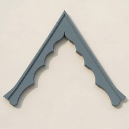 Accoya wood bargeboards with decorative scalloped design, painted finish, for exterior roofline.