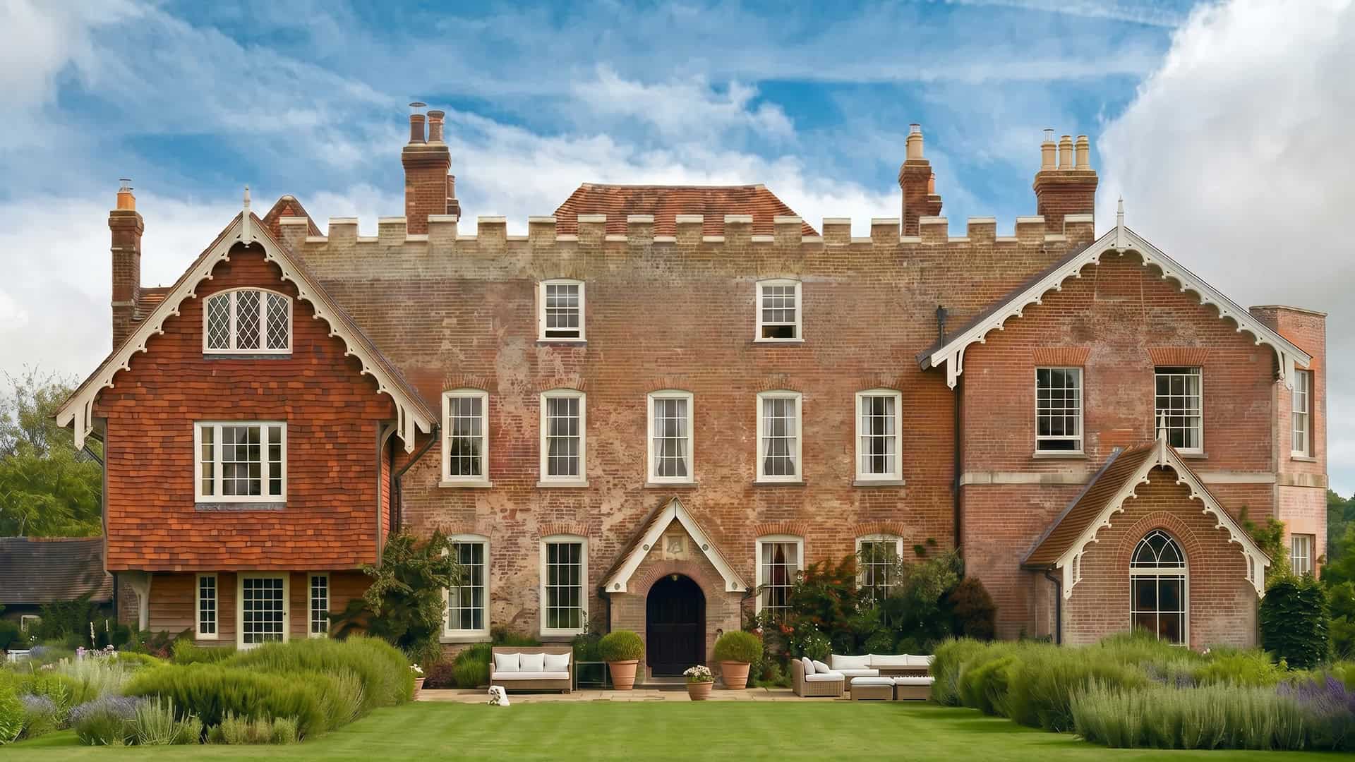 Accoya wood bargeboards with decorative design, painted finish, on historic exterior roofline.